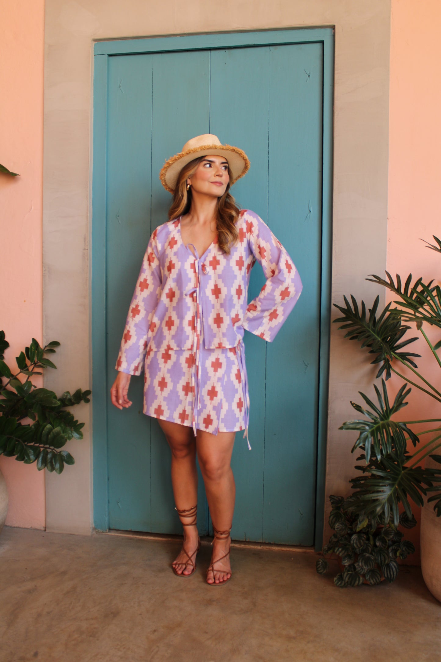 Falda-Short Lavanda