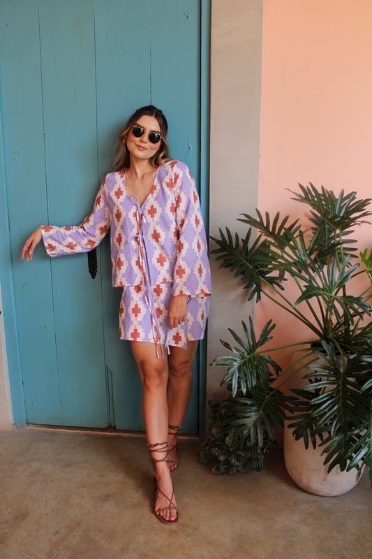 Falda-Short Lavanda