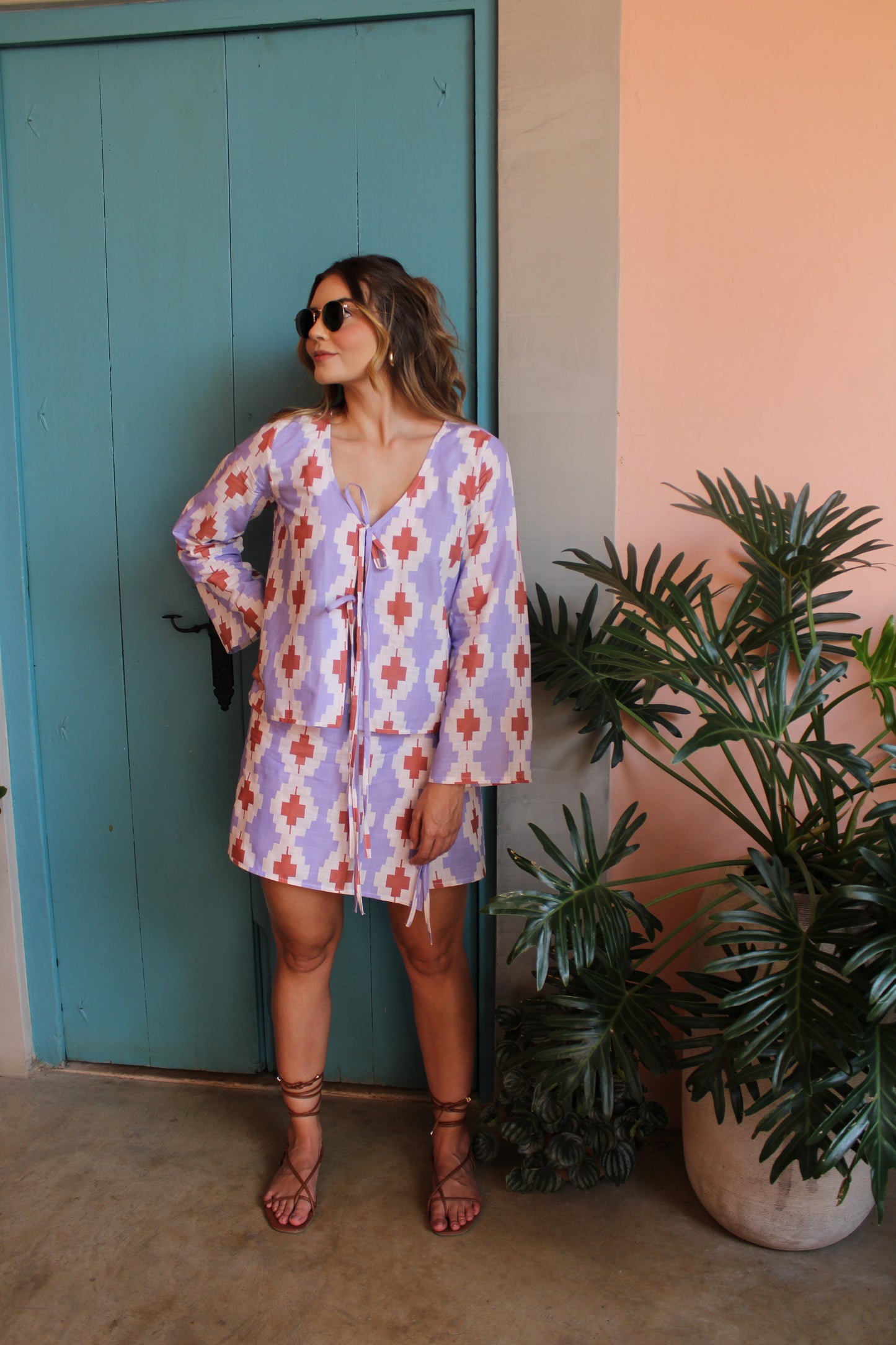 Falda-Short Lavanda